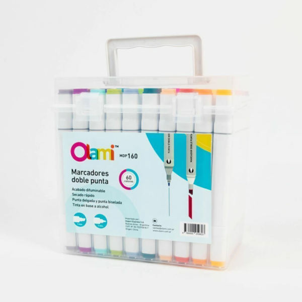 Marcadores Olami Doble Punta Para Diseño Caja x60 unidades