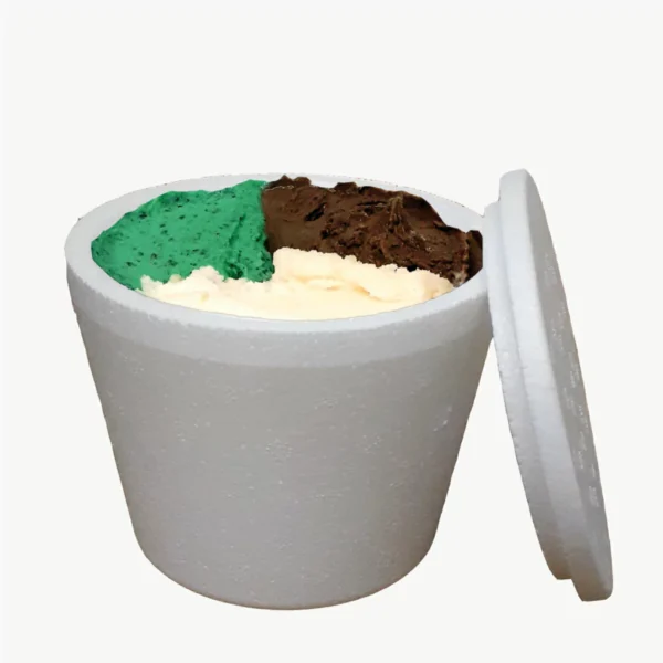 Potes Térmicos 1/2 Kg. Telgopor Con Tapa para Helados X 20 Unid