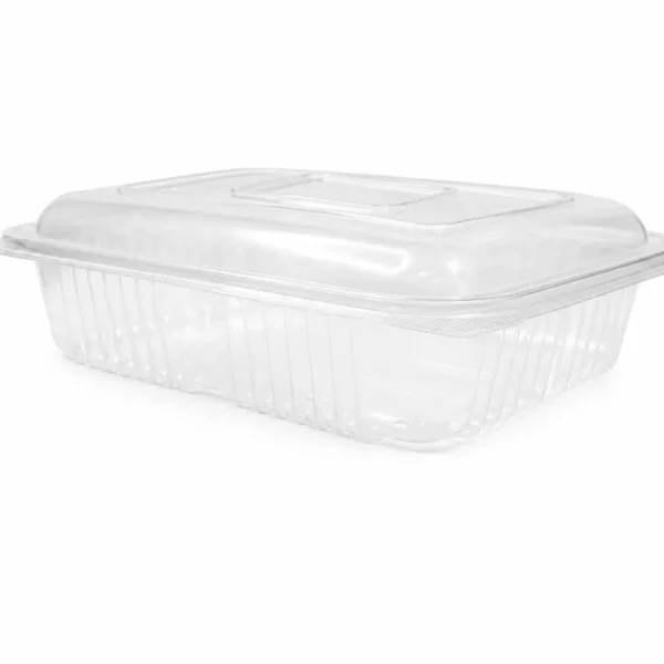 Bandeja Plastica 105 Oval Descartable Microondas Tapa Bisagra X unidades