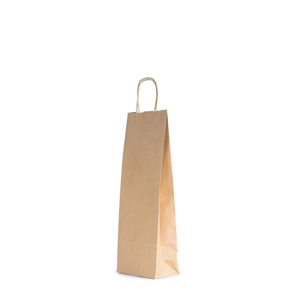 Bolsa kraft para botella de vino 14 x 40 x 8 cm | 80 g x 100 Unid