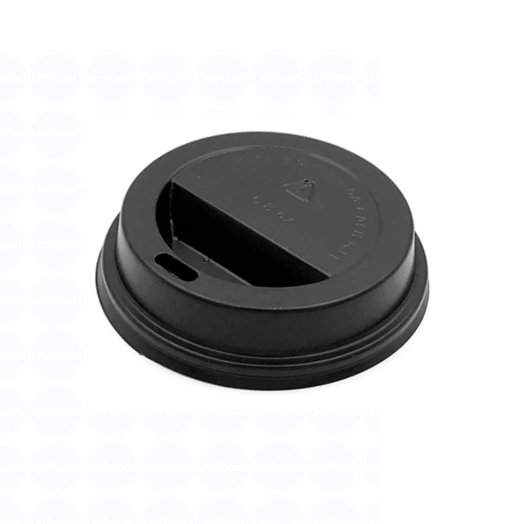 Tapa Vaso Polipapel Negro Descartable 240cc 8oz x 1000 Unid