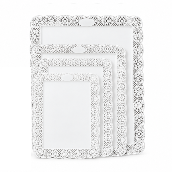 Bandeja Plástica Blonda Blanca Rect. Kovalplast 1/2kg 19cm X 24cm X50unid