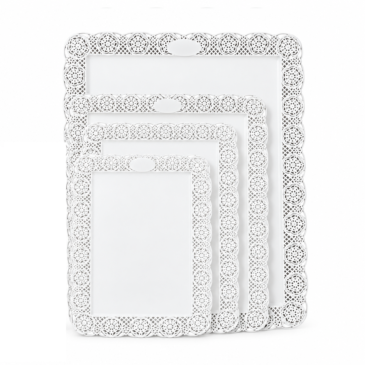 Bandeja Plástica Blonda Blanca Rect. Kovalplast 2kg 27cm X 36cm X50unid
