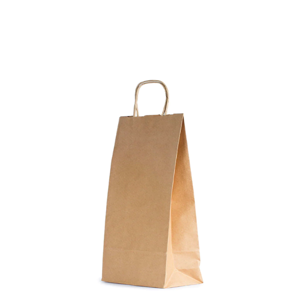 Bolsa kraft para 2 botellas de vino 41 x 20 x 10 cm | 80 g x 100 Unid