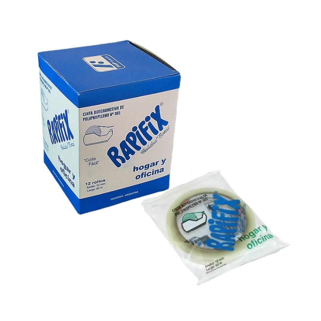 Cinta Adhesiva Rapifix 12x60 M Transparente Caja X 12unid - Imagen 2