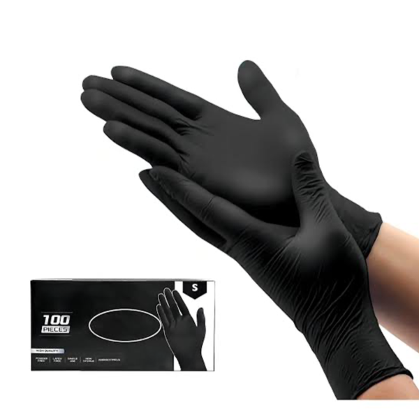 Caja Guantes Nitrilo Negros Desechables Libre De Polvo x 1000 Unid