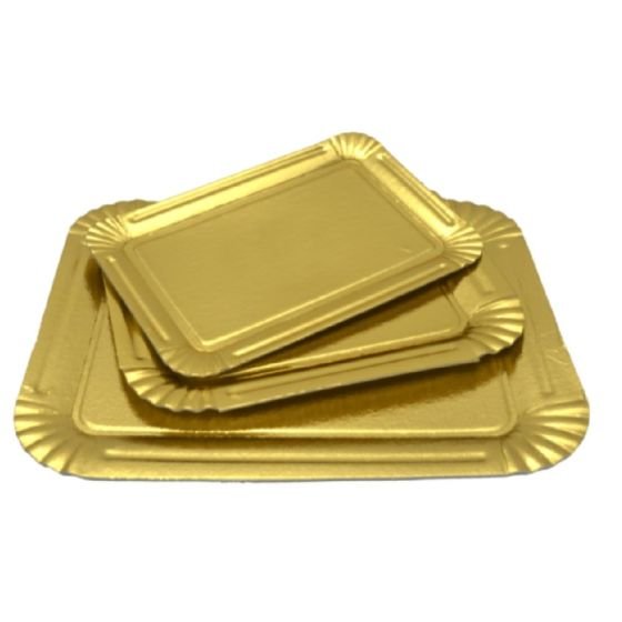 Bandeja De Cartón Dorada Rectangular 5kg X 50 Unid - Imagen 4