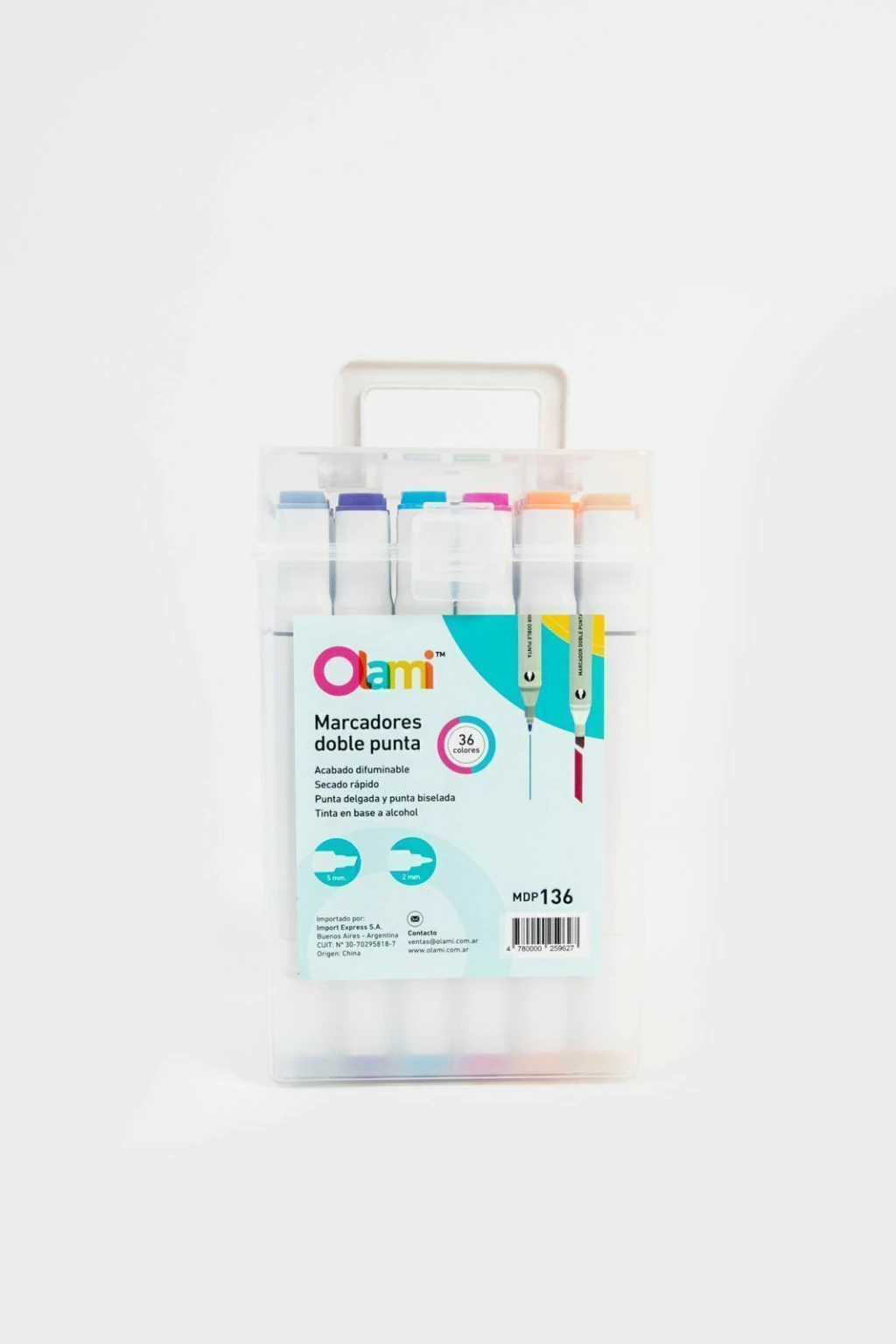 Marcadores Olami Doble Punta Para Diseño Caja x36 unidades