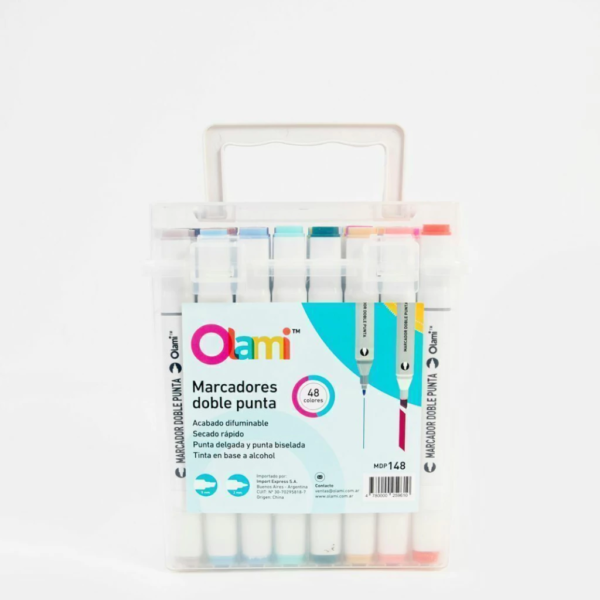 Marcadores Olami Doble Punta Para Diseño Caja x48 unidades