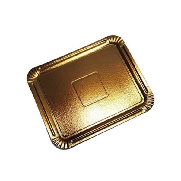 Bandeja De Cartón Dorada Rectangular 5kg X 50 Unid