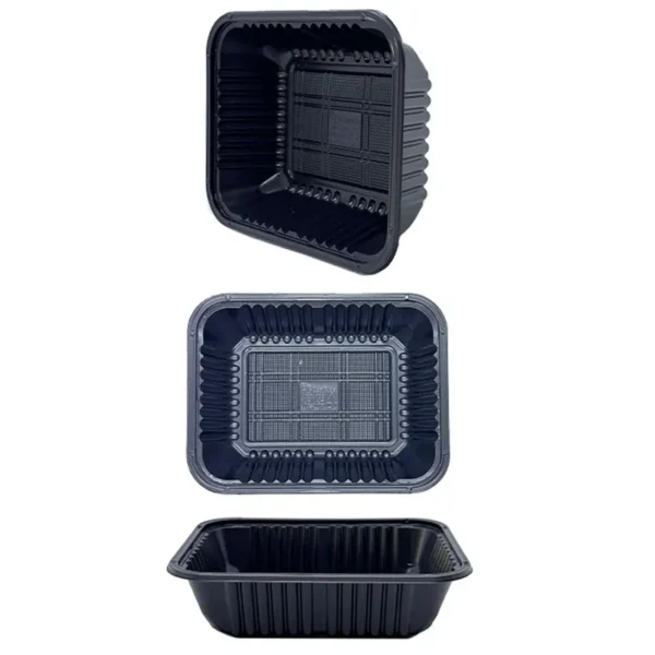 Bandeja Plastica 103 Negra Descartable Microondas X 600 Unid
