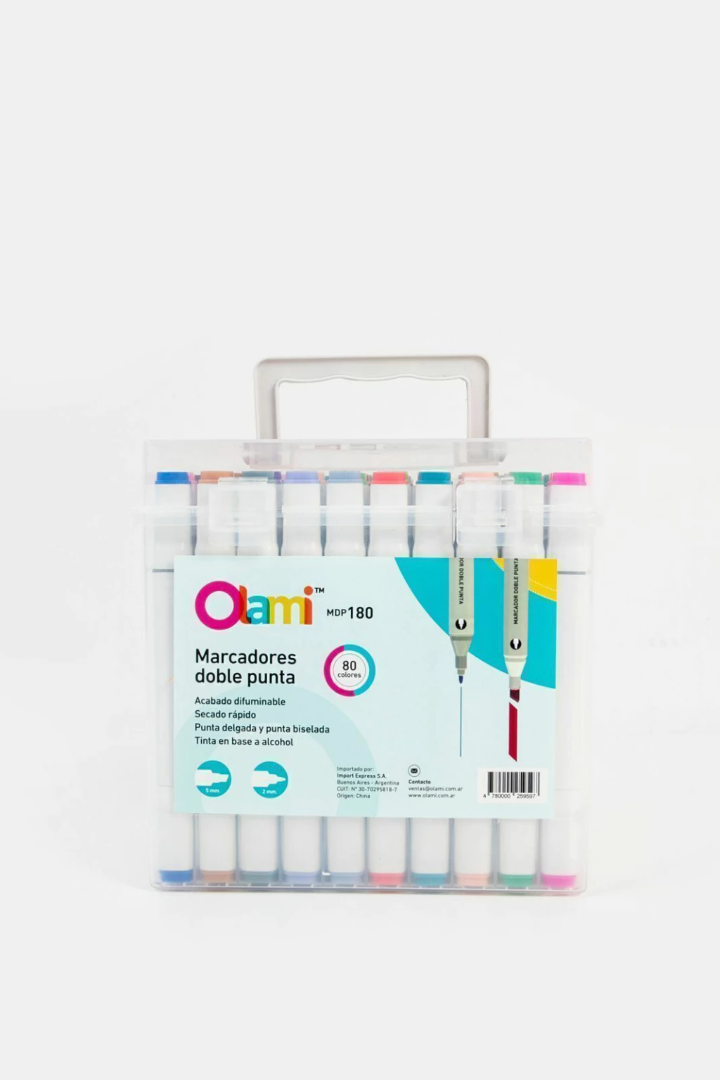 Marcadores Olami Doble Punta Para Diseño Caja x80 unidades