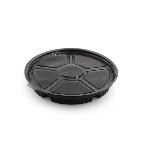 Bandeja Descartable Picadas 5 Divisiones 26 Cm C/tapa X 120 Unid