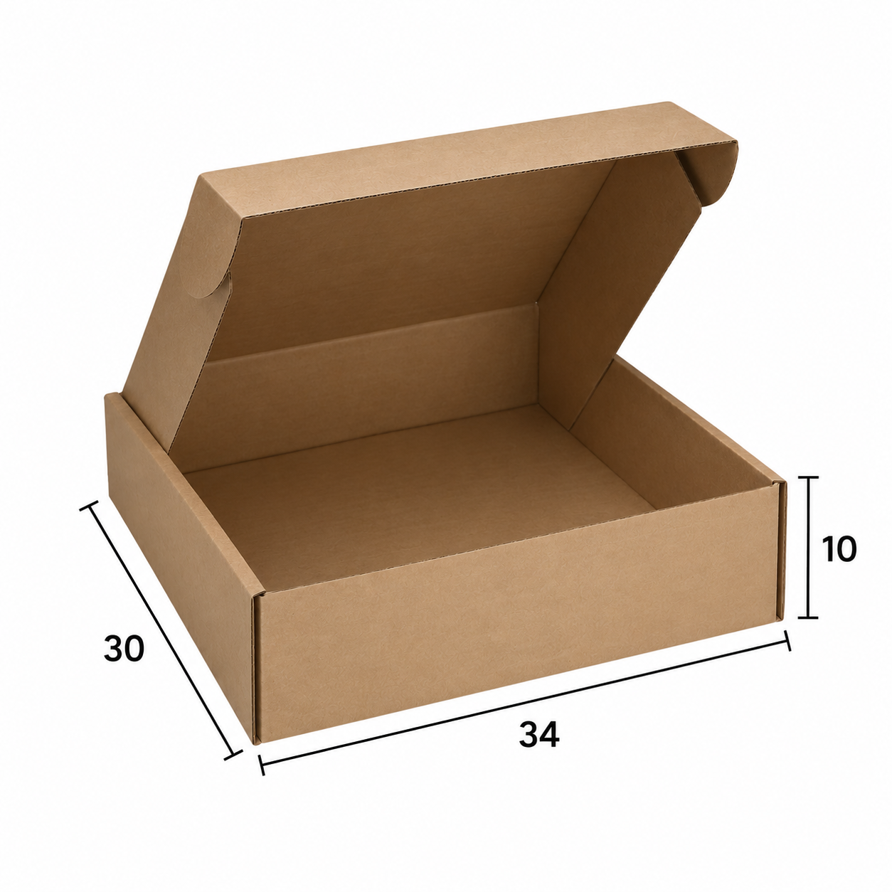Caja Ecommerce Kraft Cartón 34 x 30 x 10 cm X 50 Unid - Imagen 2
