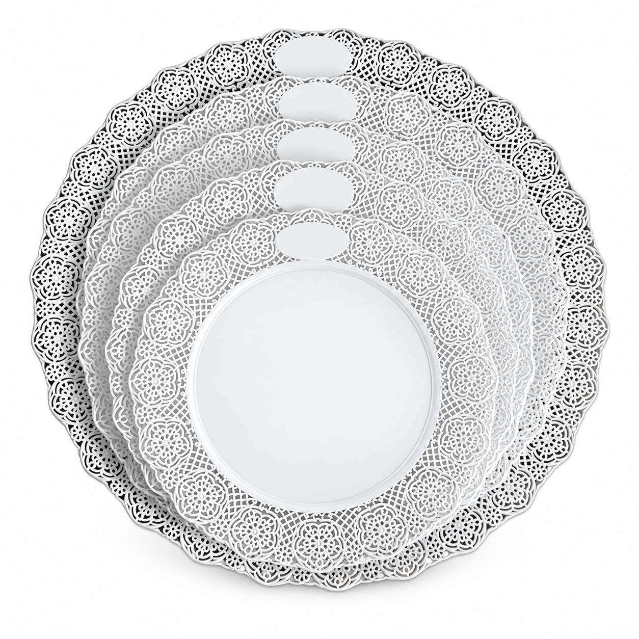 Bandeja Plástica Descartable Redonda Kovalplast 30cm x 50 Unid