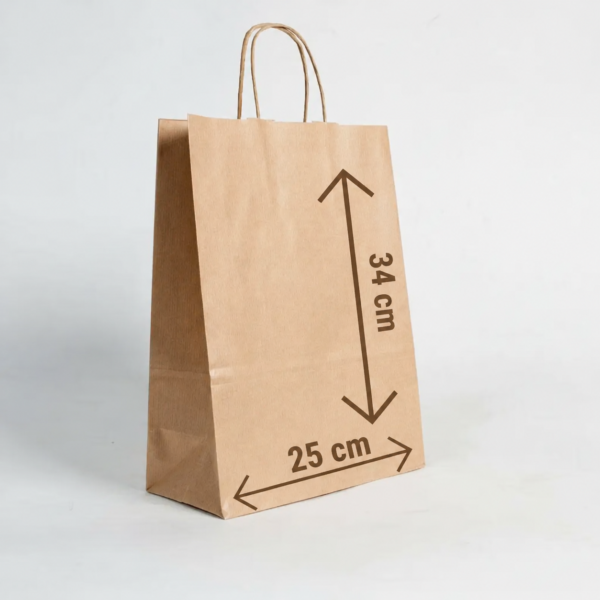 Bolsas Papel Kp4 Madera Kraft 25cmx34cm Bulto X100 Unid
