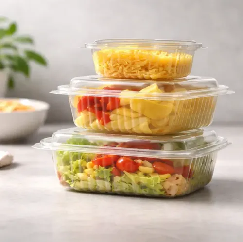 Bandeja Plastica 105 Descartable Microondas Tapa Bisagra X 200 Unidades - Imagen 2