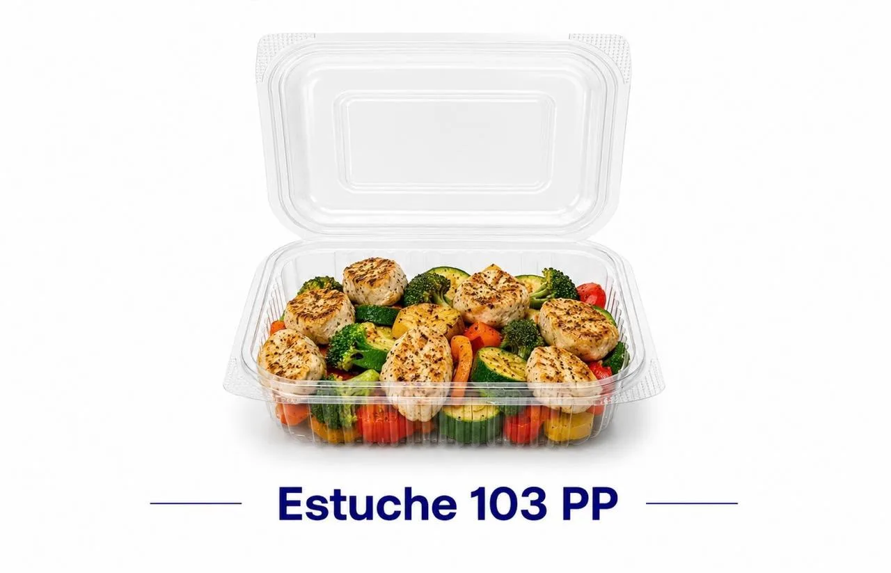 Bandeja Plastica 103 Descartable Microondas Tapa Bisagra X unidades - Imagen 2