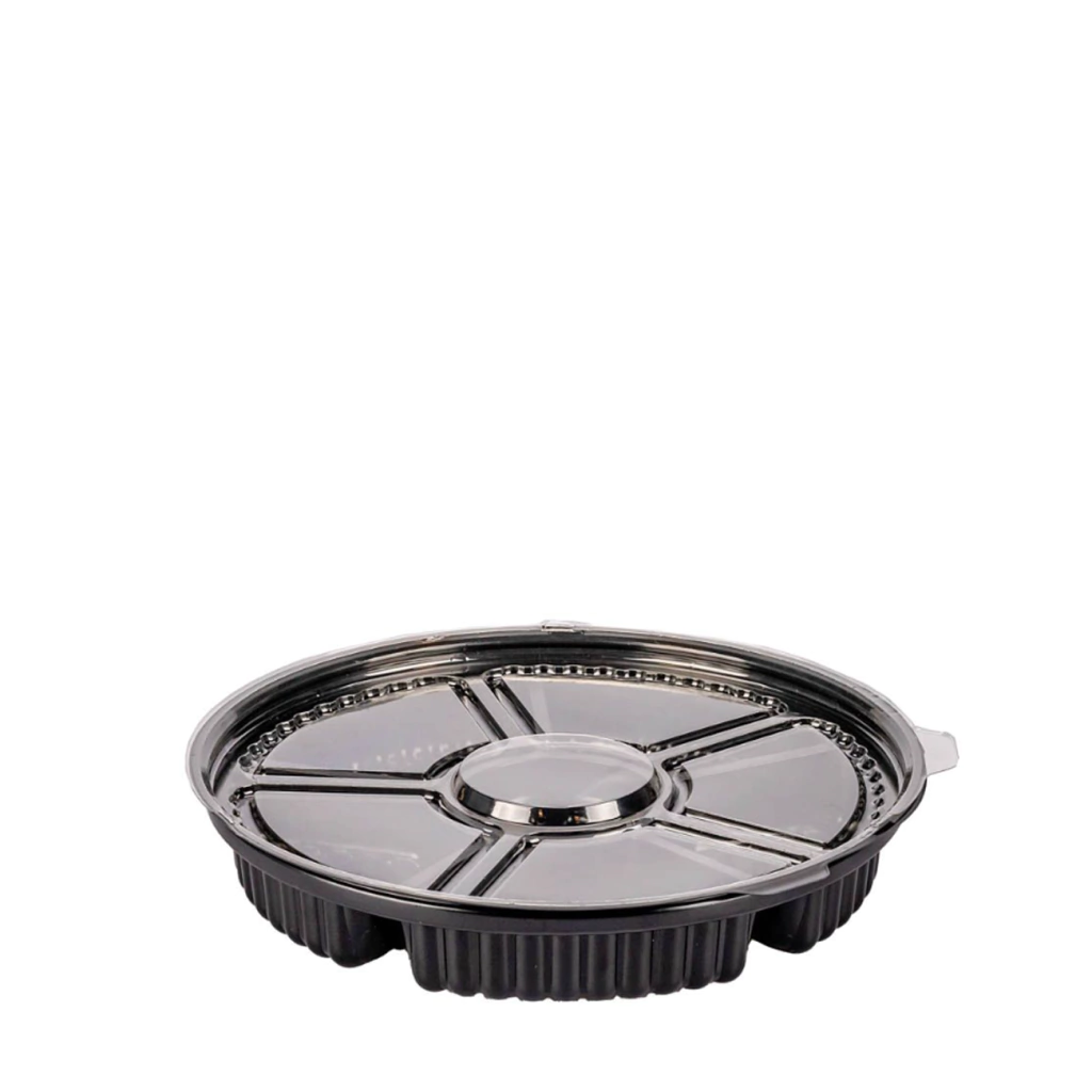 Bandeja Descartable Picadas 5 Divisiones 26 Cm C/tapa X 120 Unid - Imagen 2
