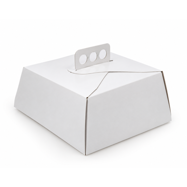 Tortera Cartulina Blanca 27 x 27 x 12 Con Manija X 50 Unid