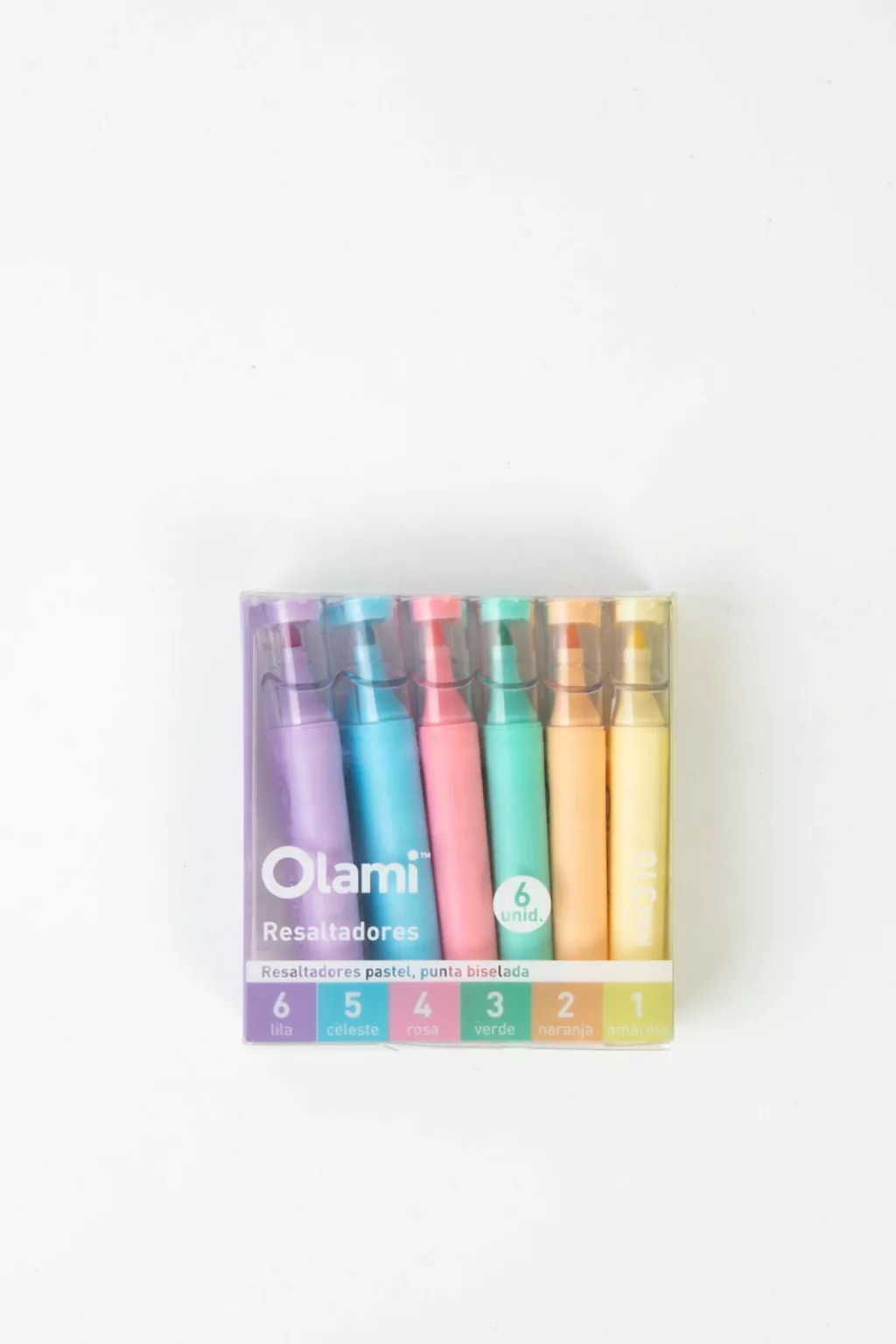 Estuche Olami Resaltadores Pastel Caja x 6 Unid