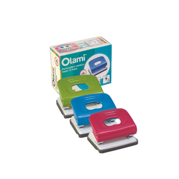 Perforadora Olami Color Pastel Para 16 Hojas X Caja x 1 Unid