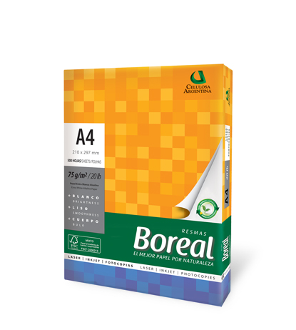 Resma Boreal Mate Blanco 75gr A4 Caja x10unid