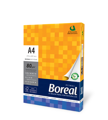 Resma Boreal Mate Blanco 80gr A4 Caja x10unid
