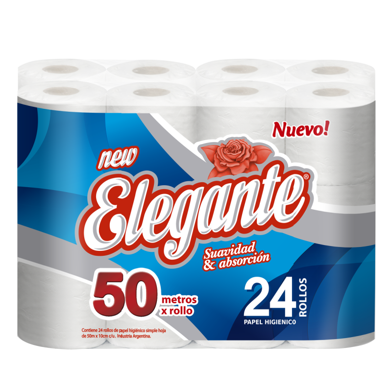 Elegante Papel Higíenico 24unid 50mt