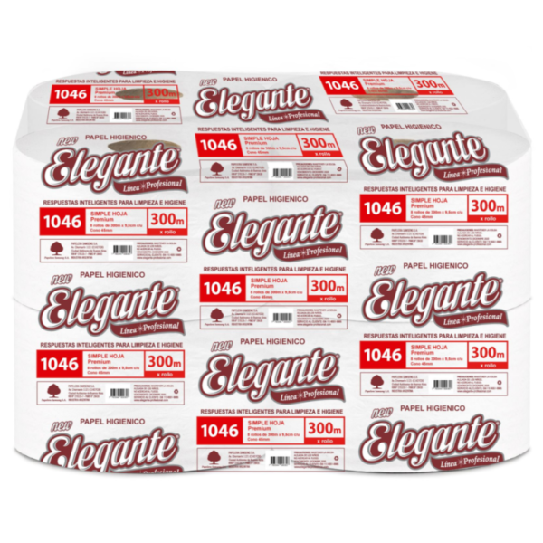 Elegante Papel Higíenico 8unid 300mt 4.5cm