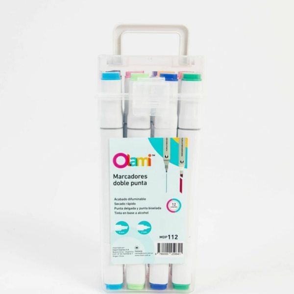 Marcadores Olami Doble Punta Para Diseño Caja x12 unidades
