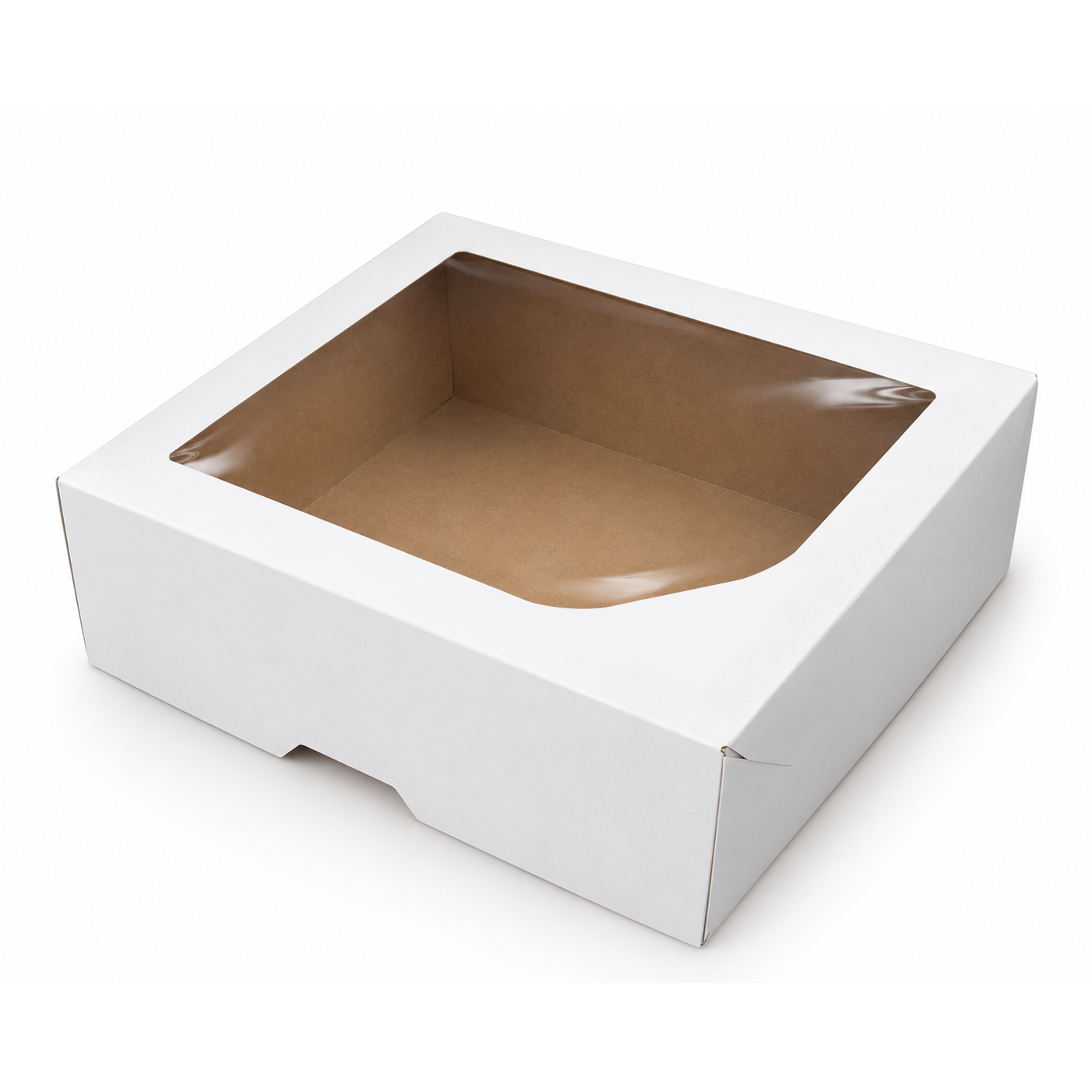 Caja Cartulina Blanca C/Visor 25 x 25 x 15 cm Desayuno X 50 Unid