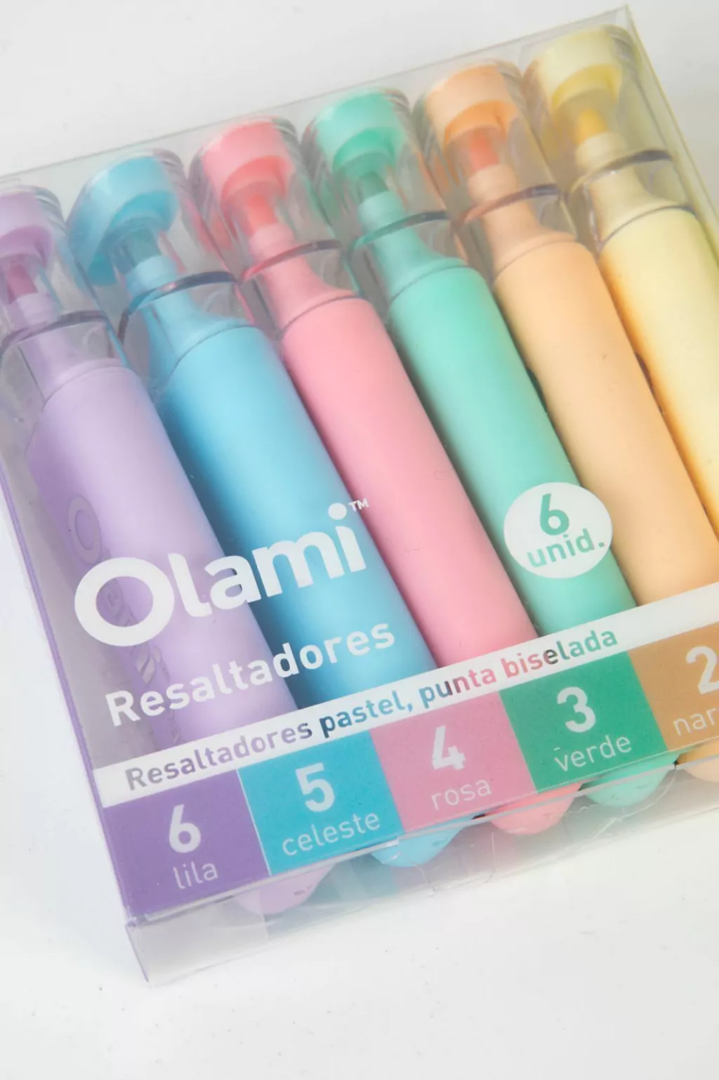 Estuche Olami Resaltadores Pastel Caja x 6 Unid - Imagen 2